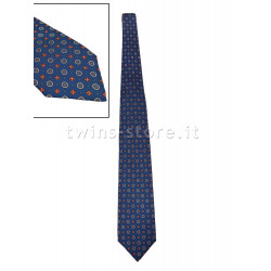 Cepparulo cravatta seta blu microfantasia