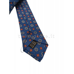 Cepparulo cravatta seta blu microfantasia