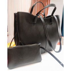 Shopping Piccola  Vera Pelle Made in Italy Nero