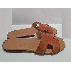 Sandalino Donna Vera Pelle Made in Italy Cuoio