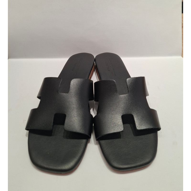 Sandalino Donna Vera Pelle Made in Italy Nero